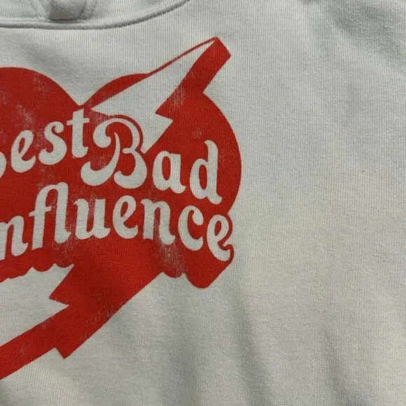 Bella + Canvas Fleece Collection "Best Bad Influence" Cropped Hopdie - Small - Picture 7 of 7